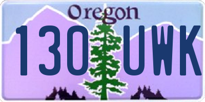 OR license plate 130UWK