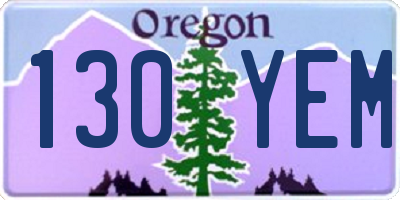 OR license plate 130YEM