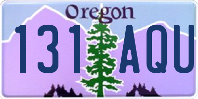 OR license plate 131AQU