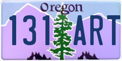 OR license plate 131ART
