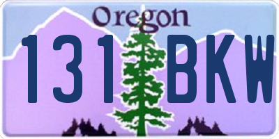 OR license plate 131BKW