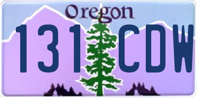 OR license plate 131CDW