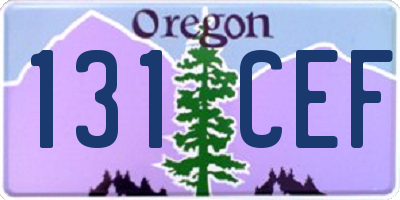 OR license plate 131CEF