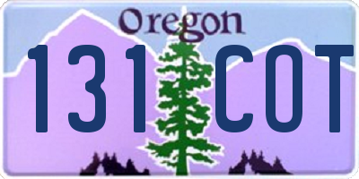OR license plate 131COT