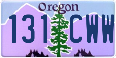 OR license plate 131CWW