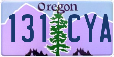 OR license plate 131CYA