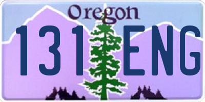 OR license plate 131ENG