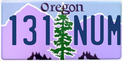 OR license plate 131NUM