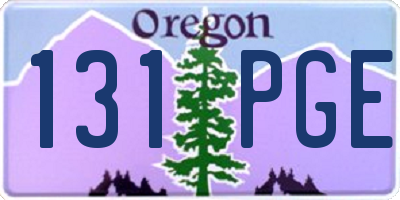 OR license plate 131PGE