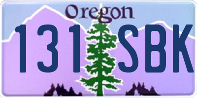 OR license plate 131SBK