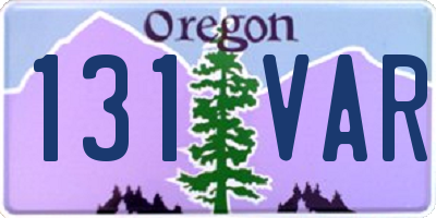 OR license plate 131VAR