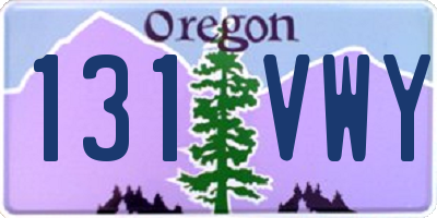 OR license plate 131VWY