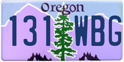 OR license plate 131WBG
