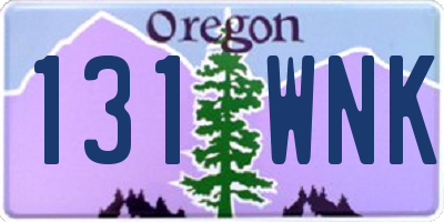 OR license plate 131WNK