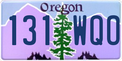 OR license plate 131WQO