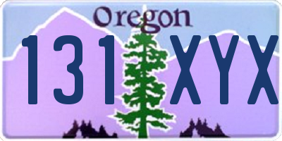 OR license plate 131XYX