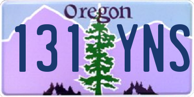 OR license plate 131YNS