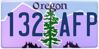 OR license plate 132AFP