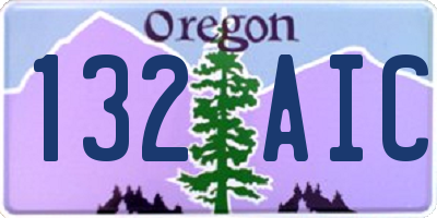 OR license plate 132AIC