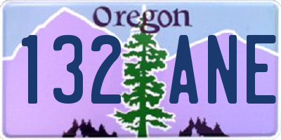 OR license plate 132ANE