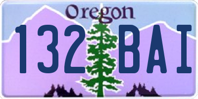 OR license plate 132BAI