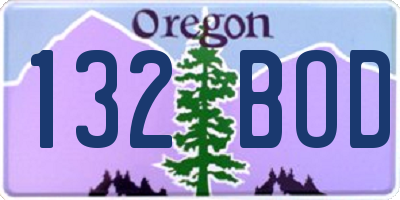 OR license plate 132BOD
