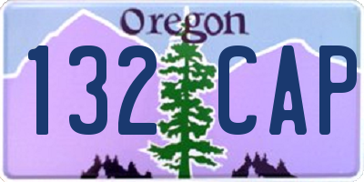 OR license plate 132CAP