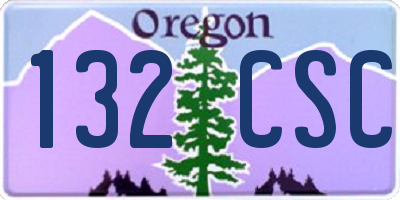 OR license plate 132CSC