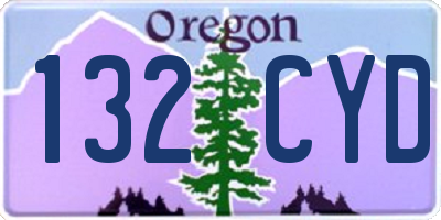 OR license plate 132CYD