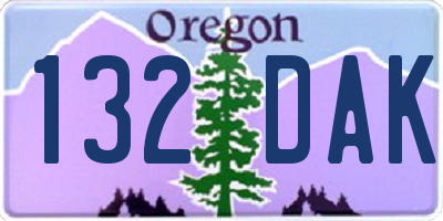 OR license plate 132DAK