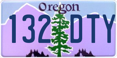 OR license plate 132DTY