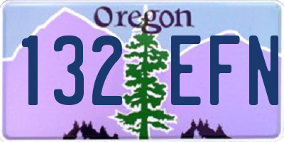 OR license plate 132EFN