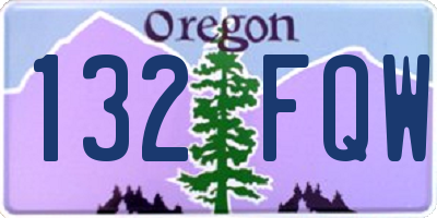 OR license plate 132FQW