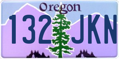 OR license plate 132JKN