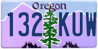 OR license plate 132KUW