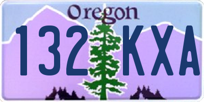 OR license plate 132KXA