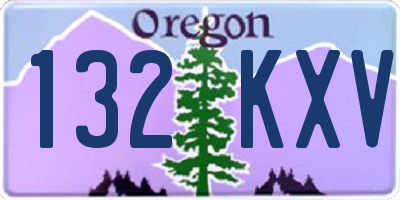 OR license plate 132KXV