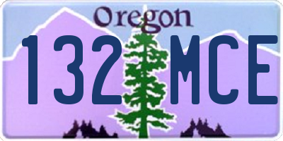 OR license plate 132MCE