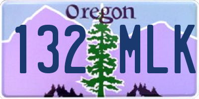 OR license plate 132MLK