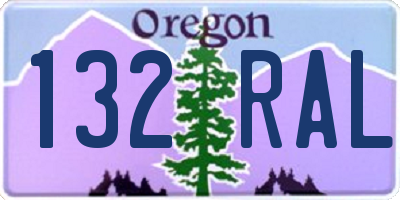 OR license plate 132RAL