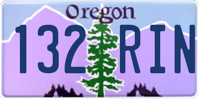 OR license plate 132RIN