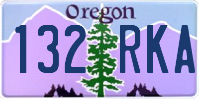OR license plate 132RKA
