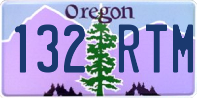 OR license plate 132RTM