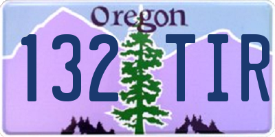 OR license plate 132TIR