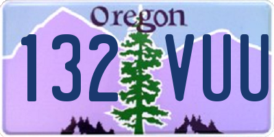 OR license plate 132VUU