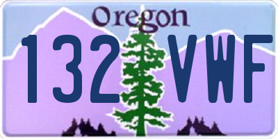 OR license plate 132VWF