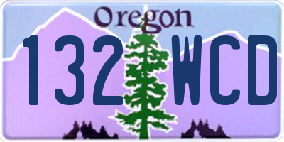 OR license plate 132WCD