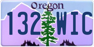 OR license plate 132WIC