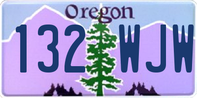 OR license plate 132WJW