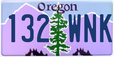 OR license plate 132WNK